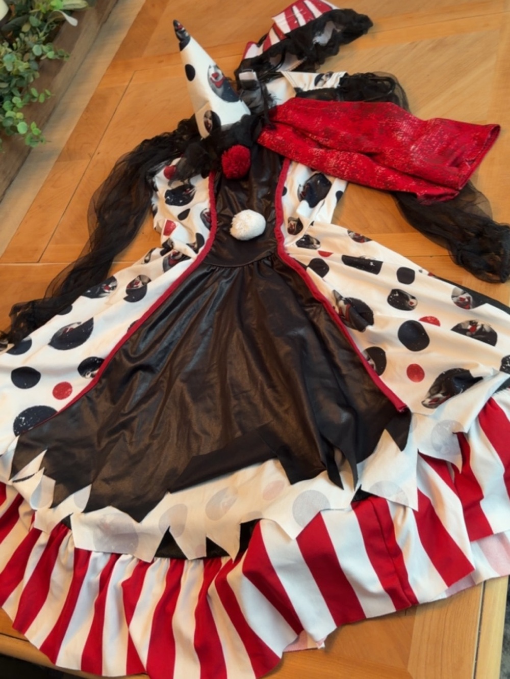 Spirit Red, Black & White Polka Dot Clown Costume